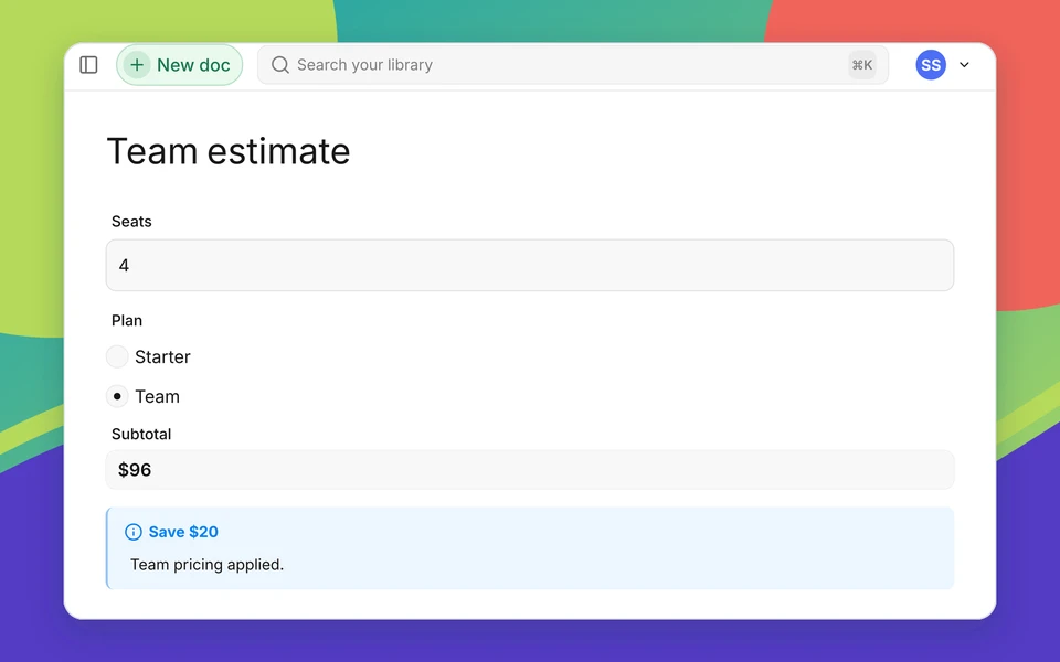 Turn inputs into useful calculations